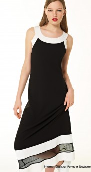 Черное длинное платье TwinSet