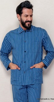 Фланелевая мужская пижама в полоску B&B