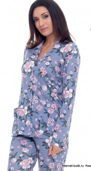 Женская пижама из трикотажа с цветочным принтом B&B