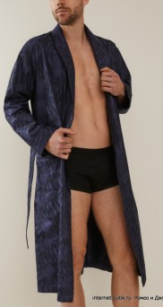 Легкий мужской халат из жаккардовой ткани Zimmerli 4737-75141