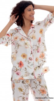 Пижама на пуговицах с цветочным принтом B&B